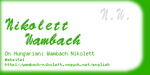 nikolett wambach business card